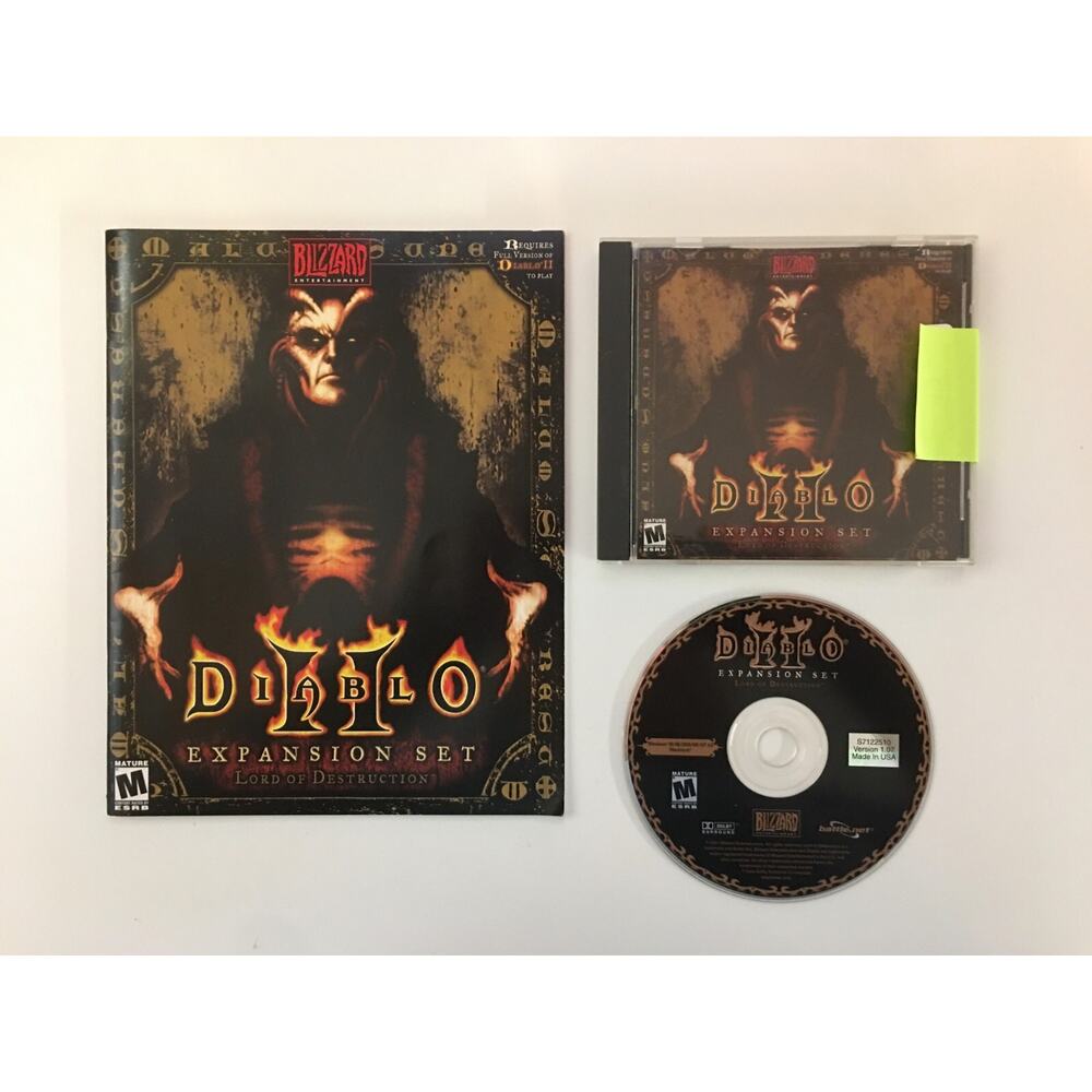 Diablo II: Lord Of Destruction (PC/Windows, 2001) Jewel, Game Disc & Manual